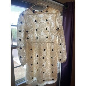 Ace by Aimee | Lace Polka Dot Dress | Cream/Black | Women’s S | New with Tags